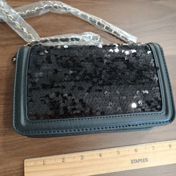 Black Sequin Crossbody Bag - Picture 6 of 7